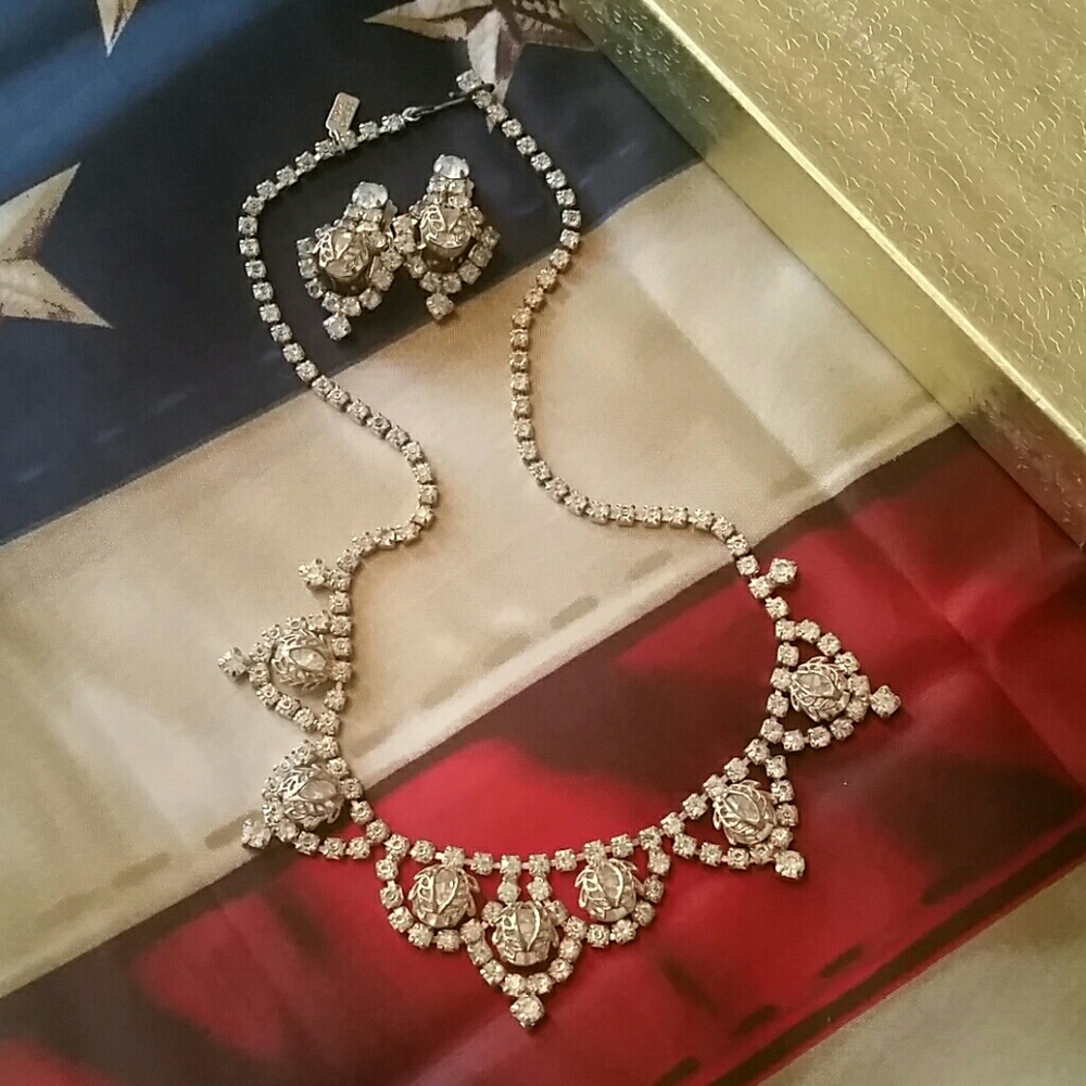 Crystal Necklace and Earrings Set by Hope Chest